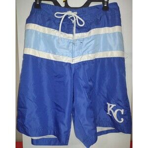 Kansas City Royals MLB Swim Trunks Bathing Suit Men's L 2 Pockets Blue Elastic